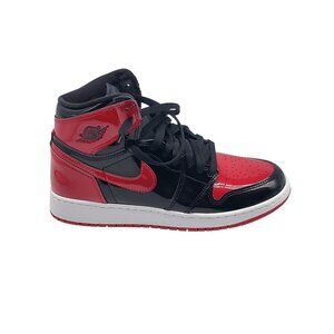 Air Jordan 1 Retro High OG Patent Bred Shoes Boys Size 6.5Y 575441-063 Nike